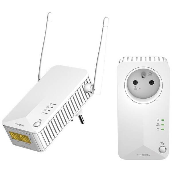 Sieťový rozvod LAN po 230V Strong Powerline WF 600 DUO FR, 2ks biely

