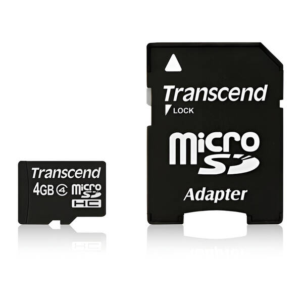 Pamäťová karta Transcend 4GB Class4 + adapter čierna

