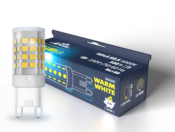 LED žiarovka ETA EKO LEDka bodová 3W, G9, teplá biela 

