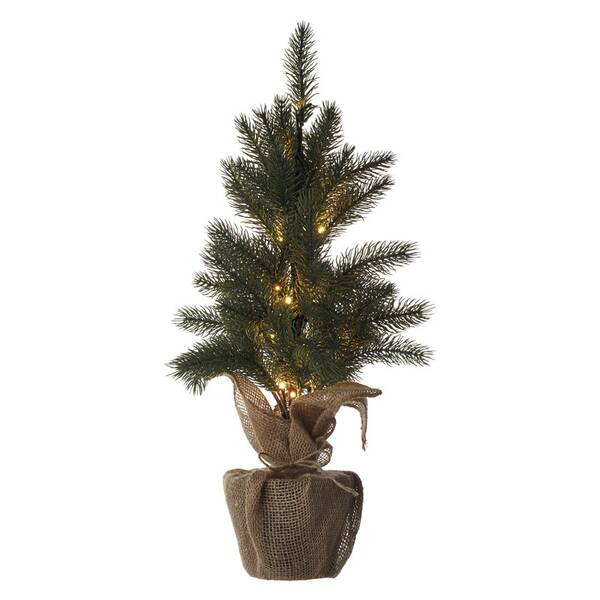 LED dekorácie EMOS 20 LED vianočný stromček, 52 cm, 3x AA, vnútorná, teplá biela, časovač 

