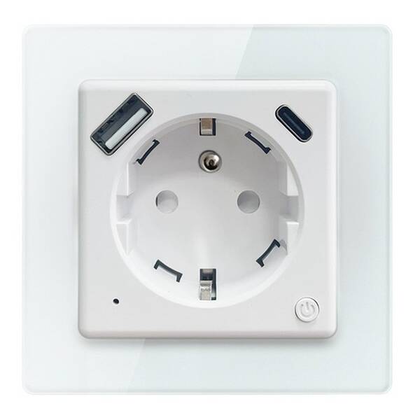 Inteligentná zásuvka IMMAX NEO SMART Nexa (typ E), 16A, 1x USB, 1x USB-C, PD 20W, Wi-Fi biela

