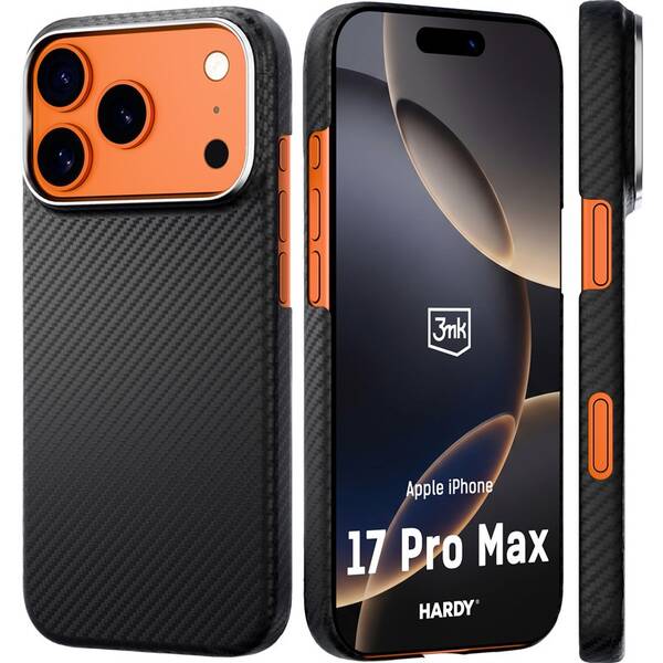 Kryt na mobil 3mk HARDY Aramid MagCase na Apple iPhone 17 Pro Max čierny

