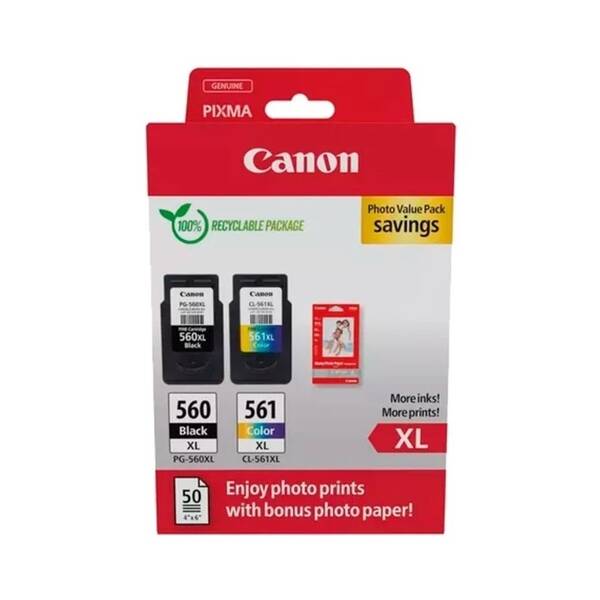 Cartridge Canon PG-560XL + CL-561XL Photo Value Pack, CMYK, 700 strán 

