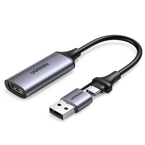 Redukcia UGREEN USB, USB-C/HDMI sivá


