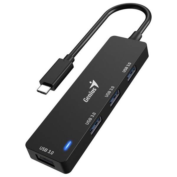 USB Hub Genius UH-400, USB-C / 4x USB3.0 čierny

