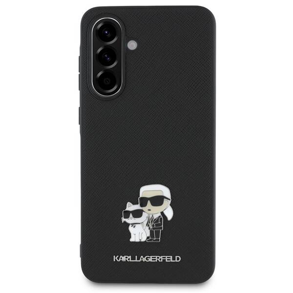 Kryt na mobil Karl Lagerfeld PU Saffiano Metal Karl and Choupette na Samsung Galaxy A56 čierny

