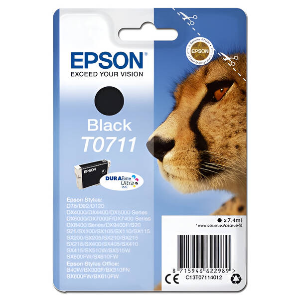 Cartridge Epson T0711, 7,4 ml čierna

