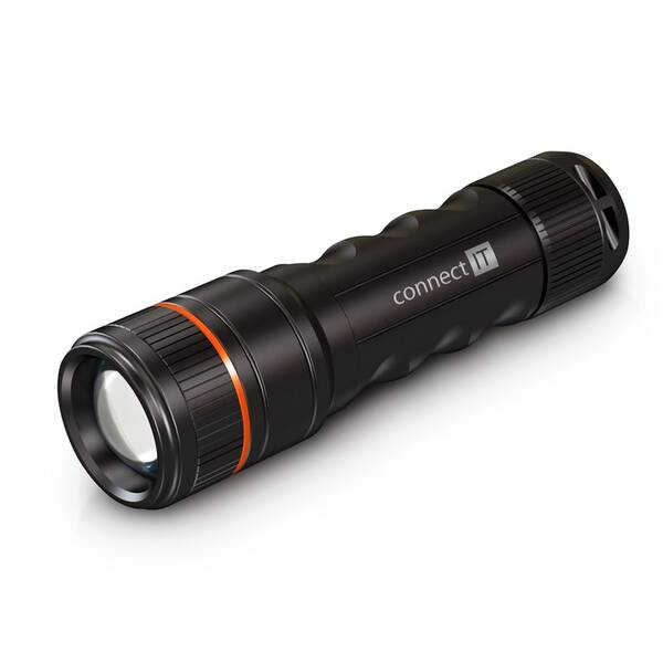 Lampáš Connect IT GLEAM 500 LED, 4x AAA čierna

