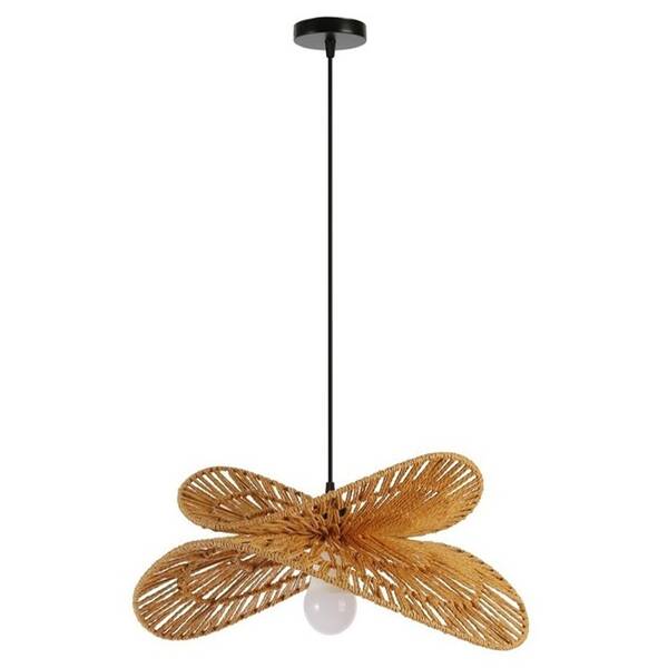 Závesné svietidlo IMMAX BOHO MARIPOSA, D50cm, E27, prírodná juta čierne/hnedé

