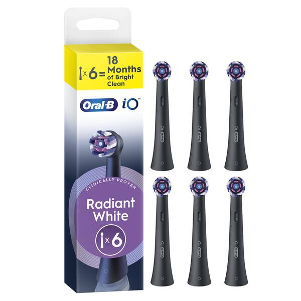Náhradné hlavice Oral-B iO Radiant Black (6 ks) čierna

