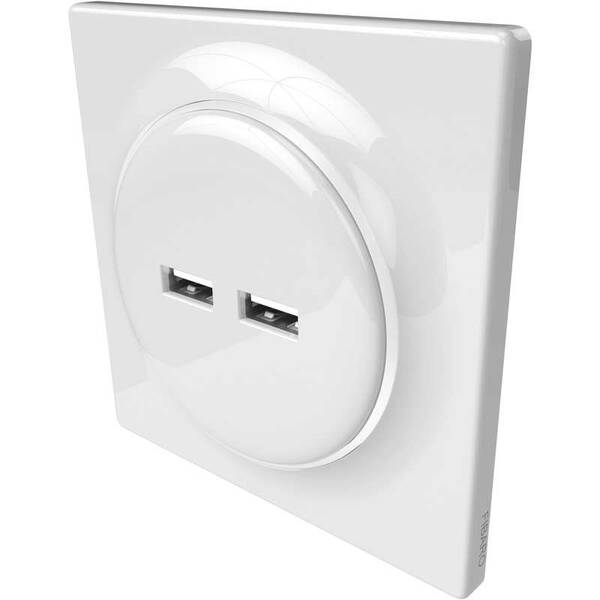 Zásuvka Fibaro Walli USB zásuvka biela

