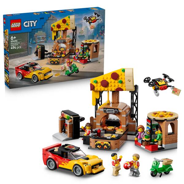 Stavebnica LEGO® City 60496 Donáška pizze s vozidlami 

