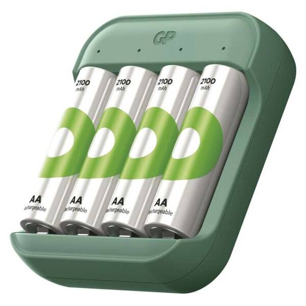Nabíjačka EMOS GP B423 + RECYKO 4× AA 2100 zelená


