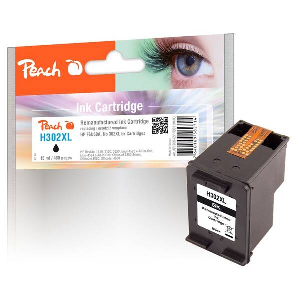 Cartridge Peach HP 302XL, 480 strán čierna

