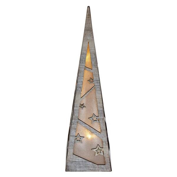 LED dekorácie EMOS pyramída drevená, 36 cm, 2x AA, vnútorná, teplá biela, časovač 

