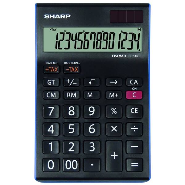 Kalkulačka Sharp EL145TBL čierna/modrá

