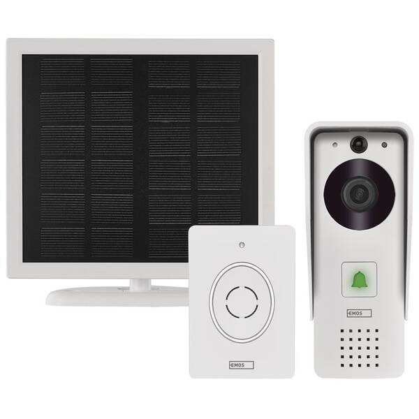 Videozvonček EMOS GoSmart batériový videozvonček IP-09D s Wi-Fi a solárnym panelom 

