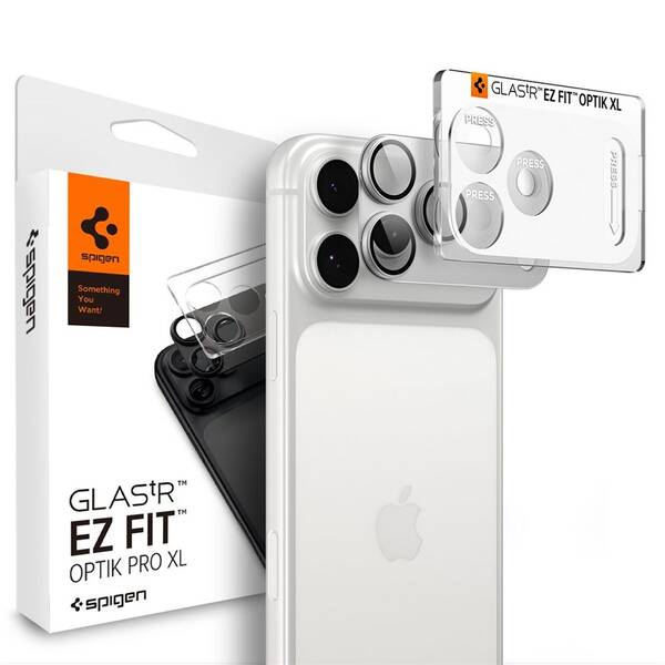 Tvrdené sklo Spigen tR EZ Fit Optik Pro XL, na Apple iPhone 18 Pro strieborné

