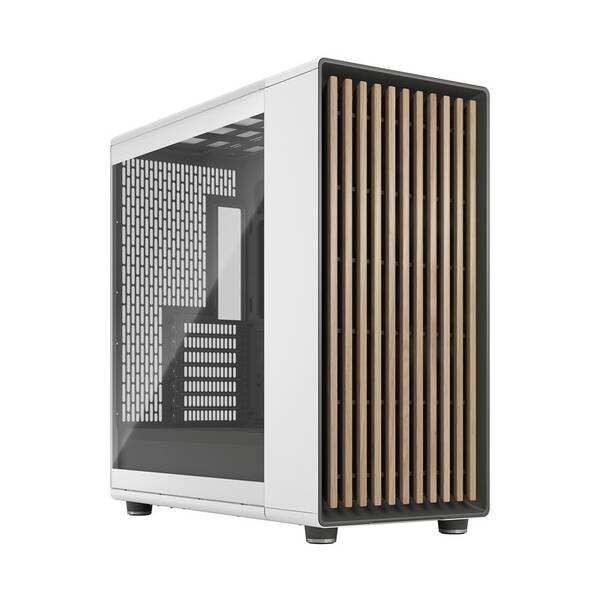 Case FRACTAL DESIGN North XL Chalk White Tempered Glass Clear Tint 

