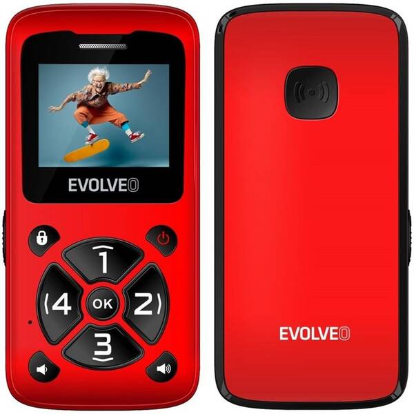 Mobilný telefón Evolveo EasyPhone ID červený

