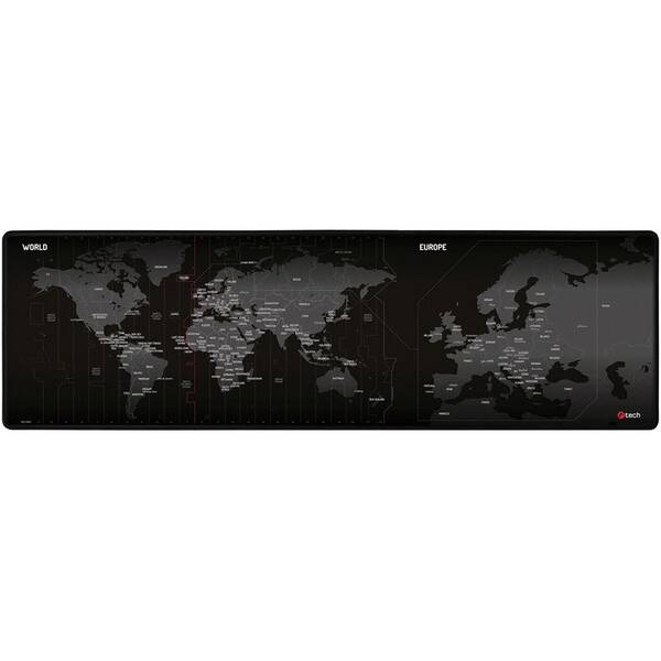Podložka pod klávesnicu a myš C-Tech MP-01W, 90×27 cm, World čierna

