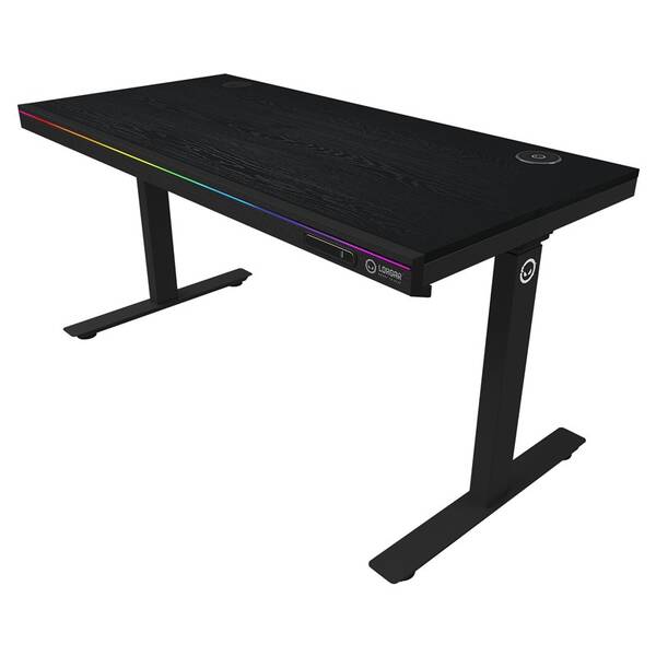 Herný stôl Lorgar DP80 RGB Wood čierny

