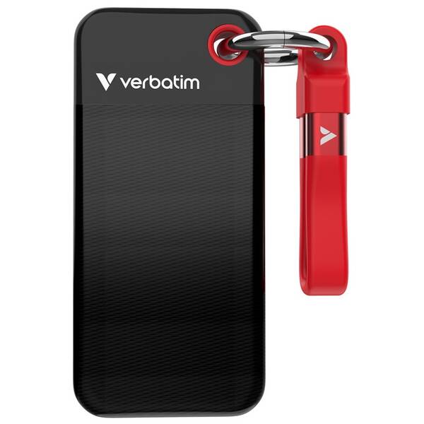 SSD externý Verbatim Pocket 1TB čierny/červený


