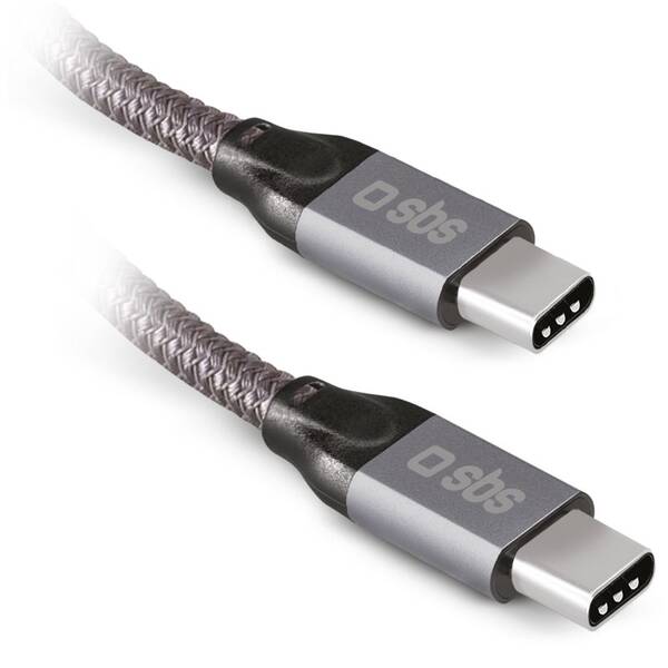 Kábel SBS USB-C/USB-C, PD, 240 W, 1 m sivý

