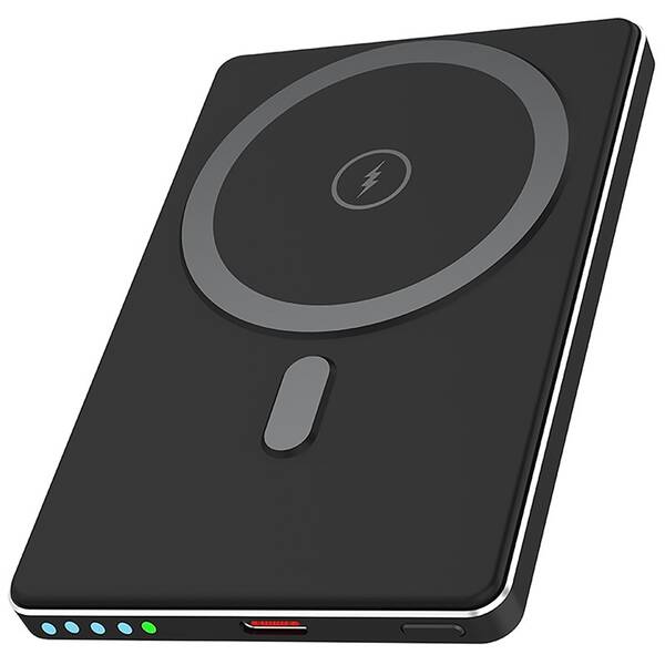 Powerbank WG 15W, 5000 mAh, PD 20W, bezdrôtová čierny

