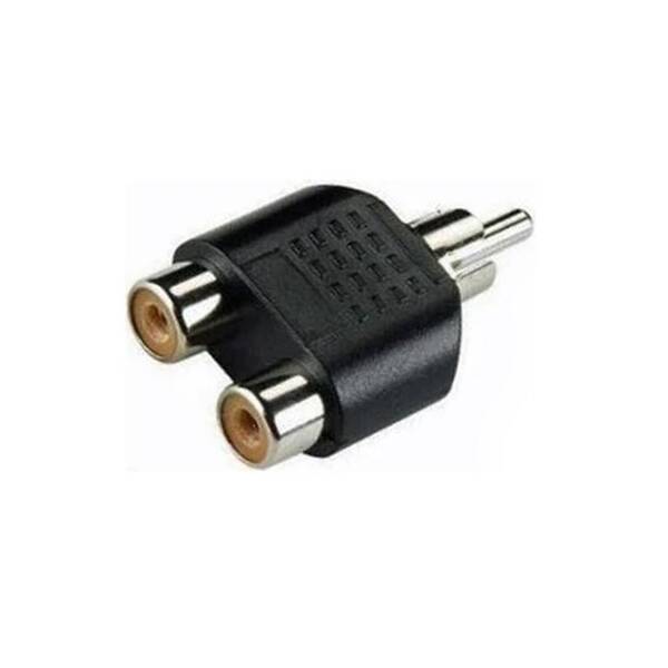 Adaptér PremiumCord kjr-05, 1x Cinch male - 2x Cinch female čierna

