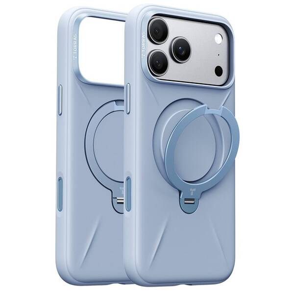 Kryt na mobil Torras Ostand Q3 Silicone na Apple iPhone 18 Pro modrý

