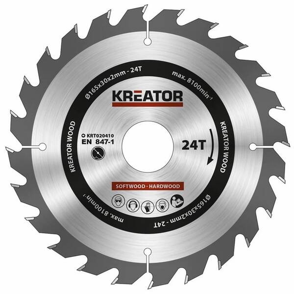 Pílový kotúč Kreator KRT020410 165mm 24T 

