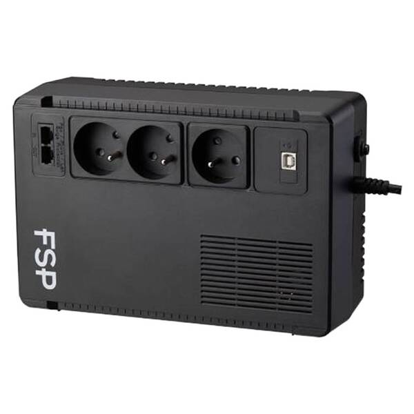 Záložný zdroj FSP ECO 800 FR, 800VA/480W, USB, RJ45, line interactive čierny

