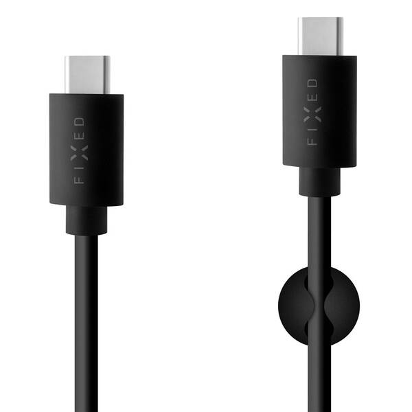 Kábel FIXED USB-C/USB-C a podporou PD, USB 2.0, 60W, 1m čierny

