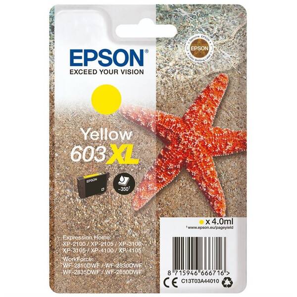 Cartridge Epson T603XL, 350 strán žltá

