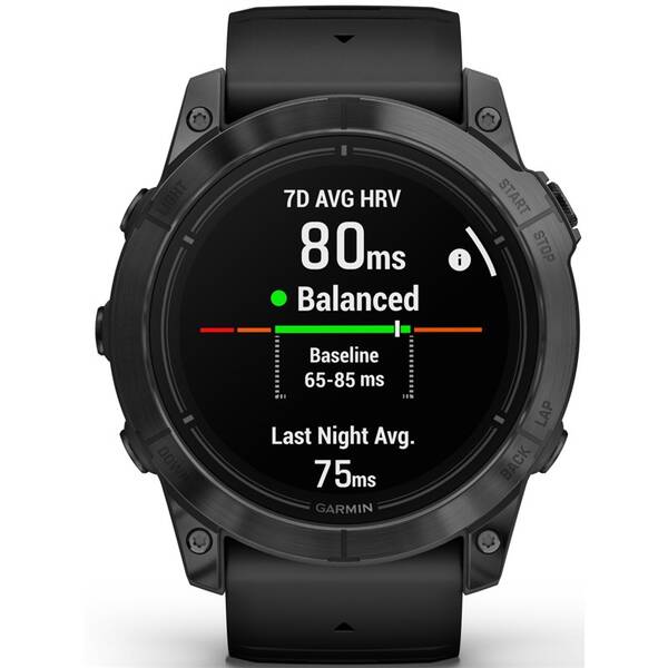 Inteligentné hodinky Garmin epix Pro (Gen 2) Glass - 51 mm - Gray / Black Silicone Band 

