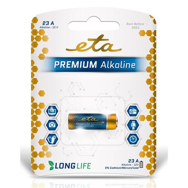 Batéria alkalická ETA ALKALINE 23A, blister 1ks 

