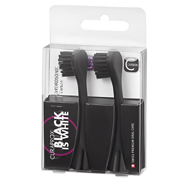 Náhradné hlavice CURAPROX Black is White Carbon (2 ks) čierna

