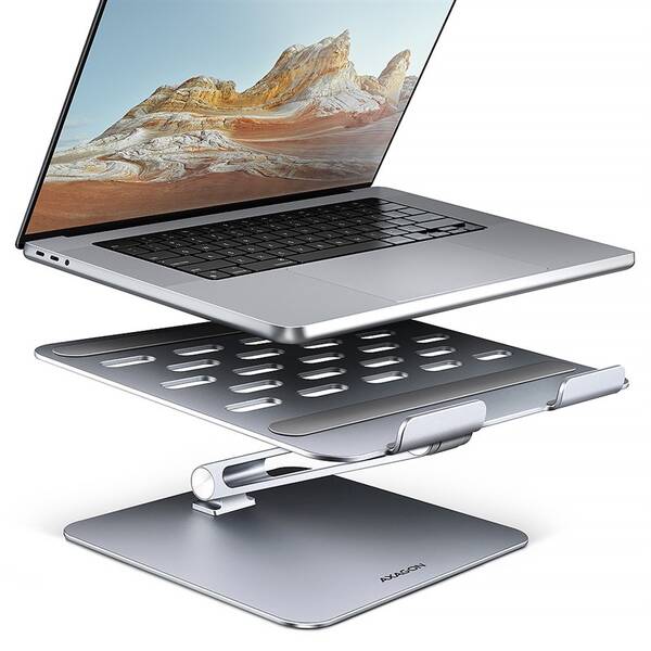 Podstavec pre notebooky Axagon STND-LQ - pre notebooky 10" - 16", nastaviteľná výška a uhol strieborný

