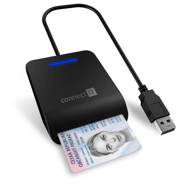 Čítačka eObčianok Connect IT CFF-3050-BK čierna

