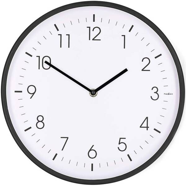 Nástenné hodiny Nedis CLWA1226BK čierne/biele


