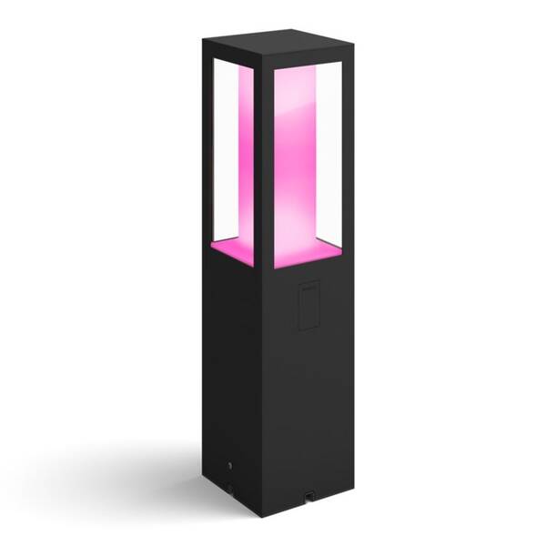 Svietidlo vonkajšie Philips Impress White and Color Ambiance, stĺpik 40cm čierne

