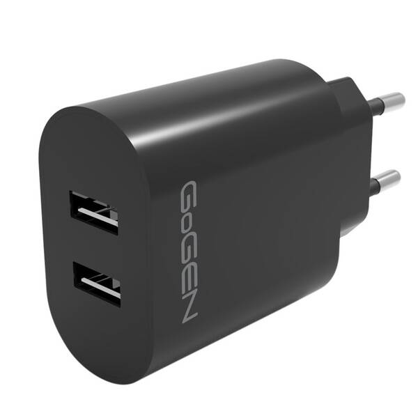 Nabíjačka do siete GoGEN ACH 206, 2x USB-A, 24W čierna


