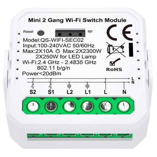Modul IMMAX NEO LITE SMART kontrolér V7 2-tlačidlový Wi-Fi, Tuya 

