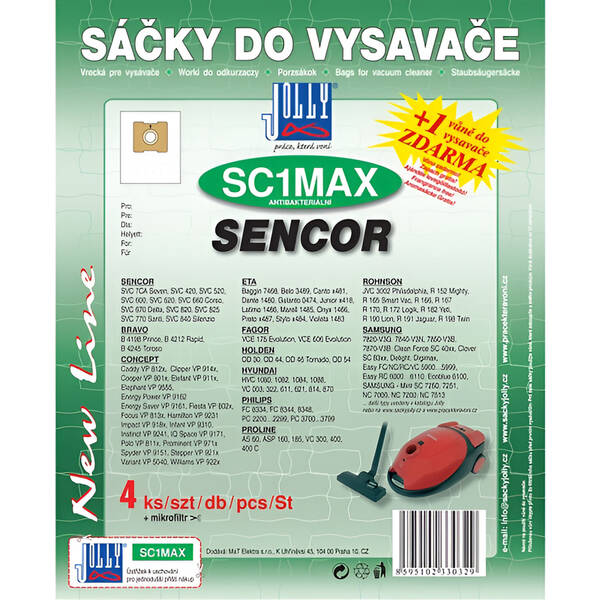Vrecká pre vysávače Jolly MAX SC 1 (4 ks) 

