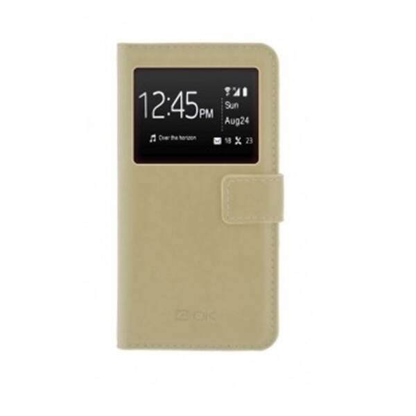 Puzdro na mobil flipové 4-OK Book Window UNI L- 5,1" zlaté

