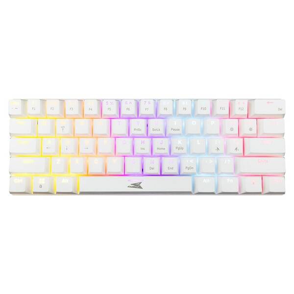 Klávesnica Baracuda DOLPHIN, Blue switch, US layout biela

