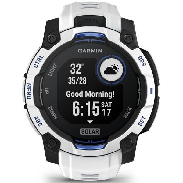 Inteligentné hodinky Garmin Instinct 3 – 45 mm Solar biele/modré

