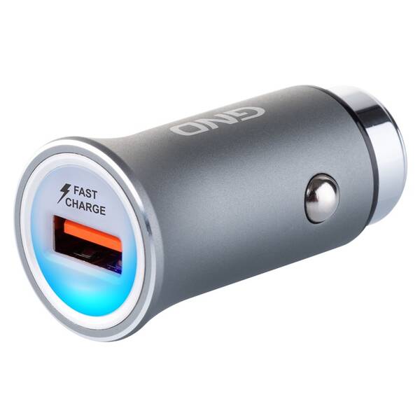 Adaptér do auta GND 1x USB 3A, 18W, Fast charge sivý

