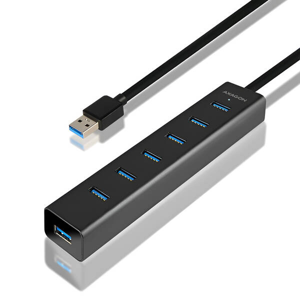 USB Hub Axagon USB / 7x USB 3.0 čierny

